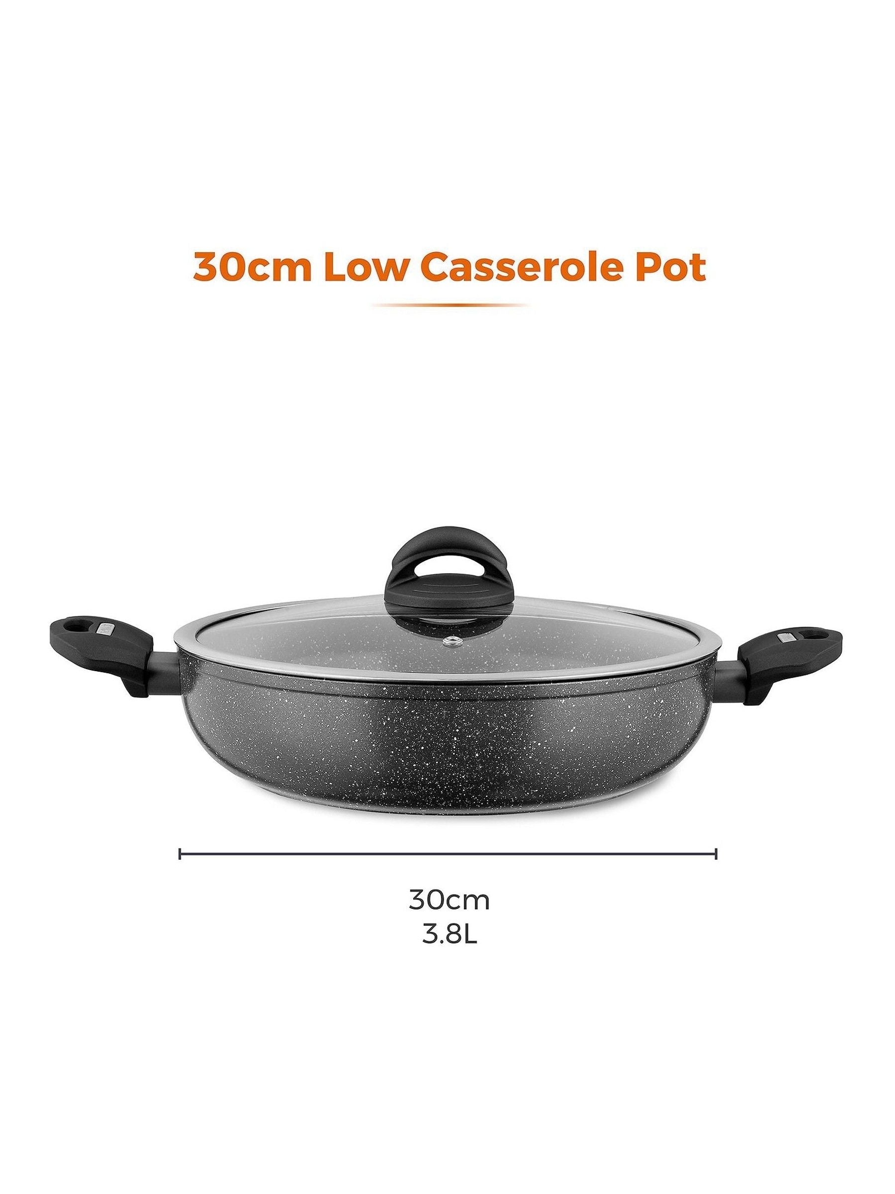 Tower Grey Cerastone 30cm low casserole pot with lid (British brand)