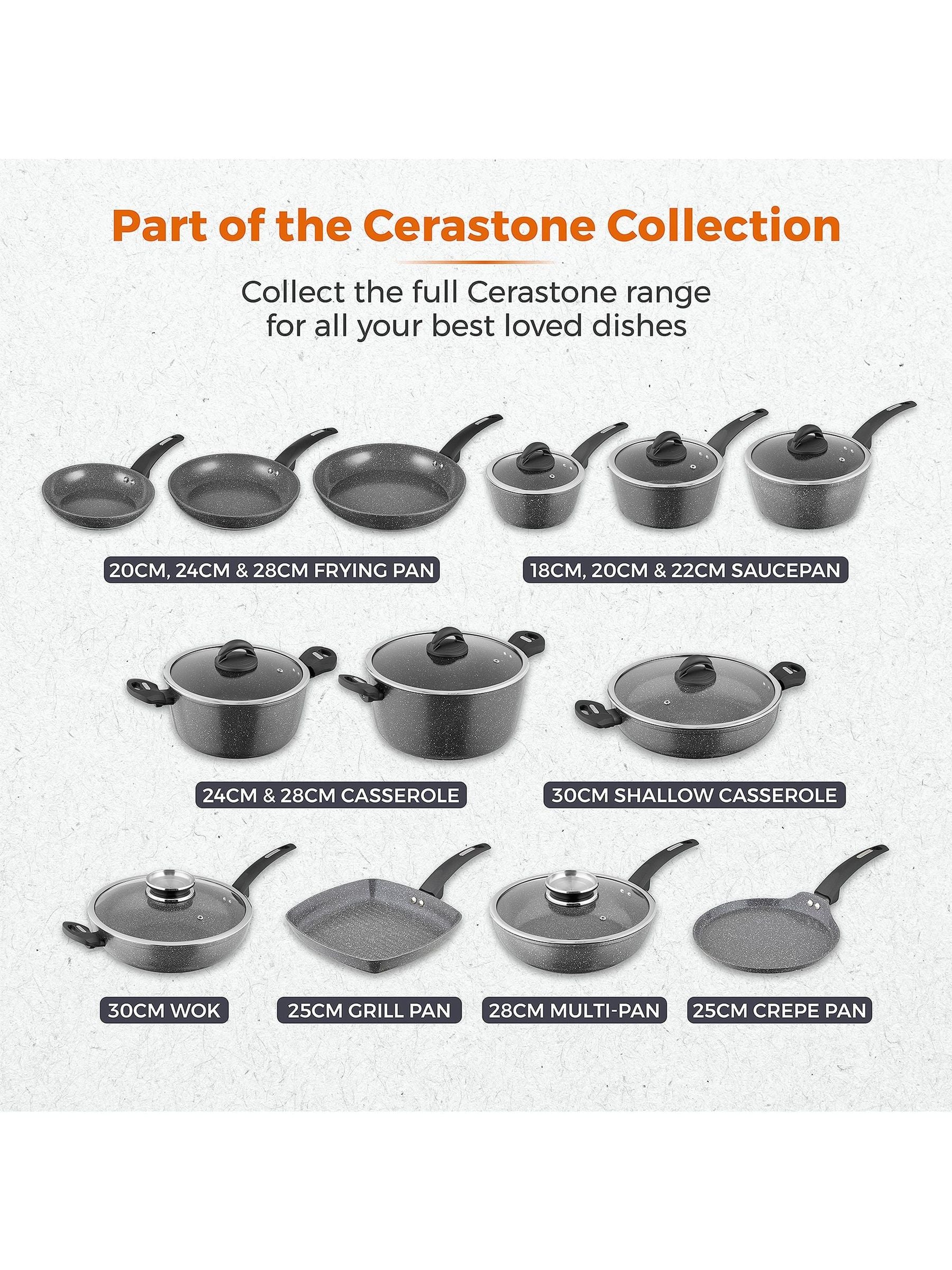 Tower Grey Cerastone 30cm low casserole pot with lid (British brand)