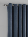 Fusion Blue Strata Light Filtering Woven Eyelet Curtains