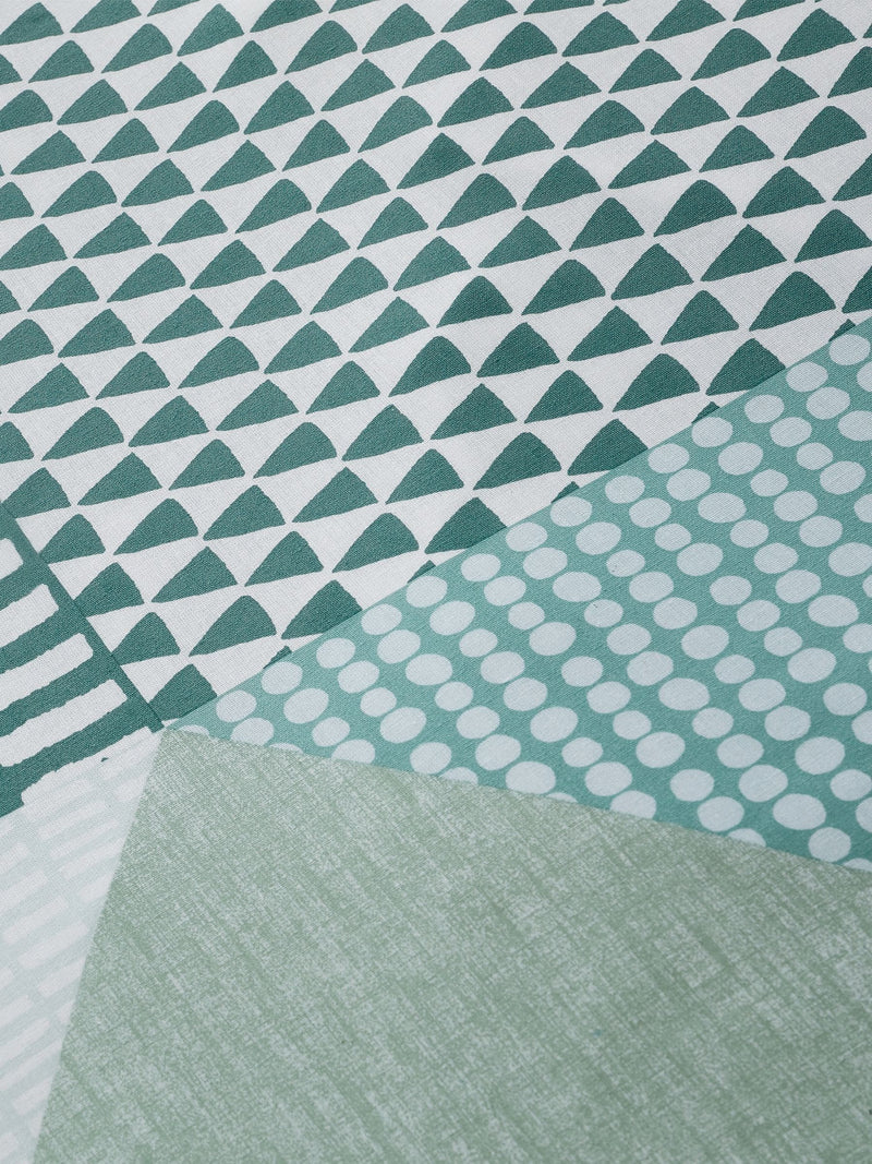 Catherine Lansfield Green Larsson Geo duvet cover and pillowcase set - British product