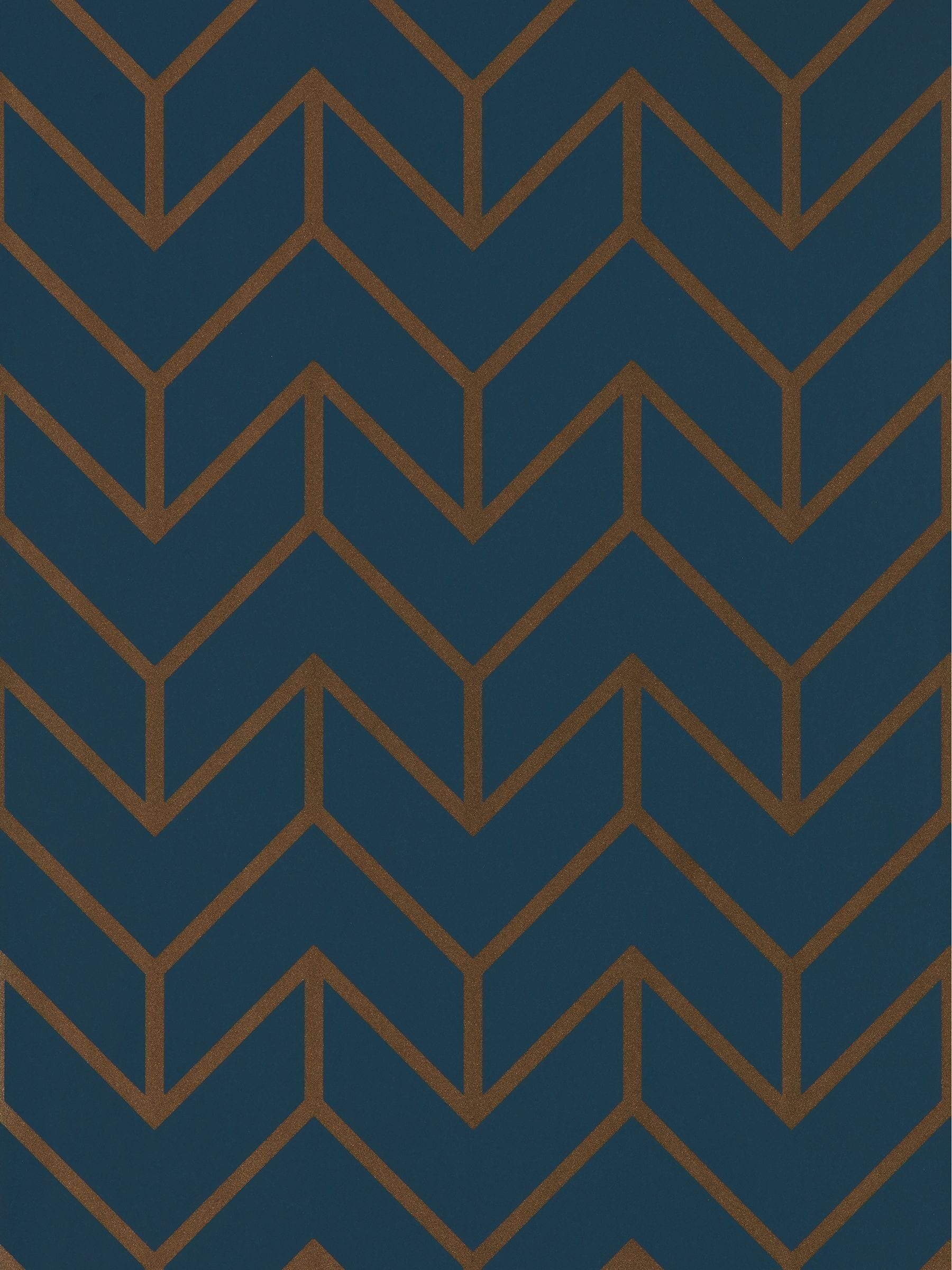 Harlequin blue tessellation wallpaper sample (British brand)