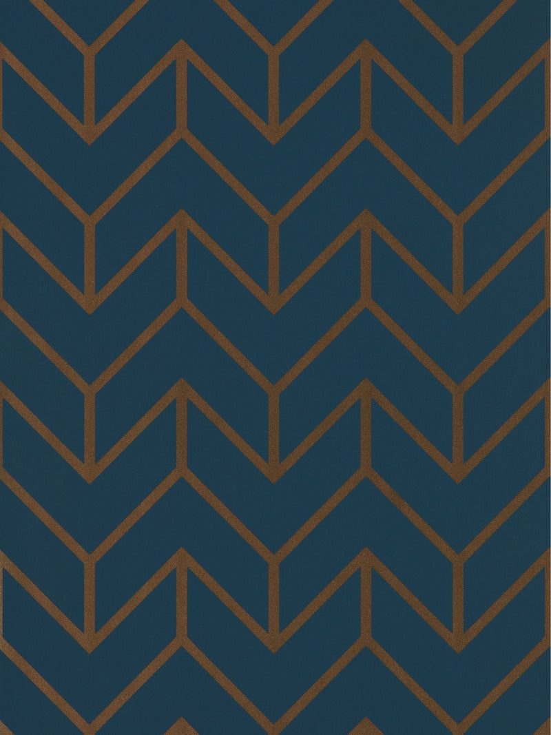Harlequin blue tessellation wallpaper sample (British brand)