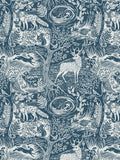 furn. Blue Winter Woods Animal Wallpaper