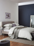 White and silver cotton rich duvet cover and pillowcase set (British brand)