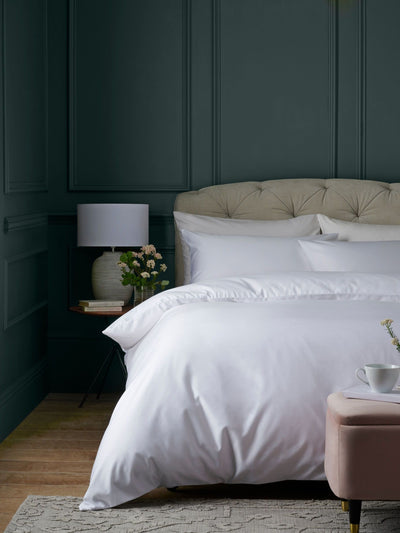 Next White Collection Luxe 1000 Thread Count Sateen Plain Duvet Cover Set- Buy online at McGrocer
