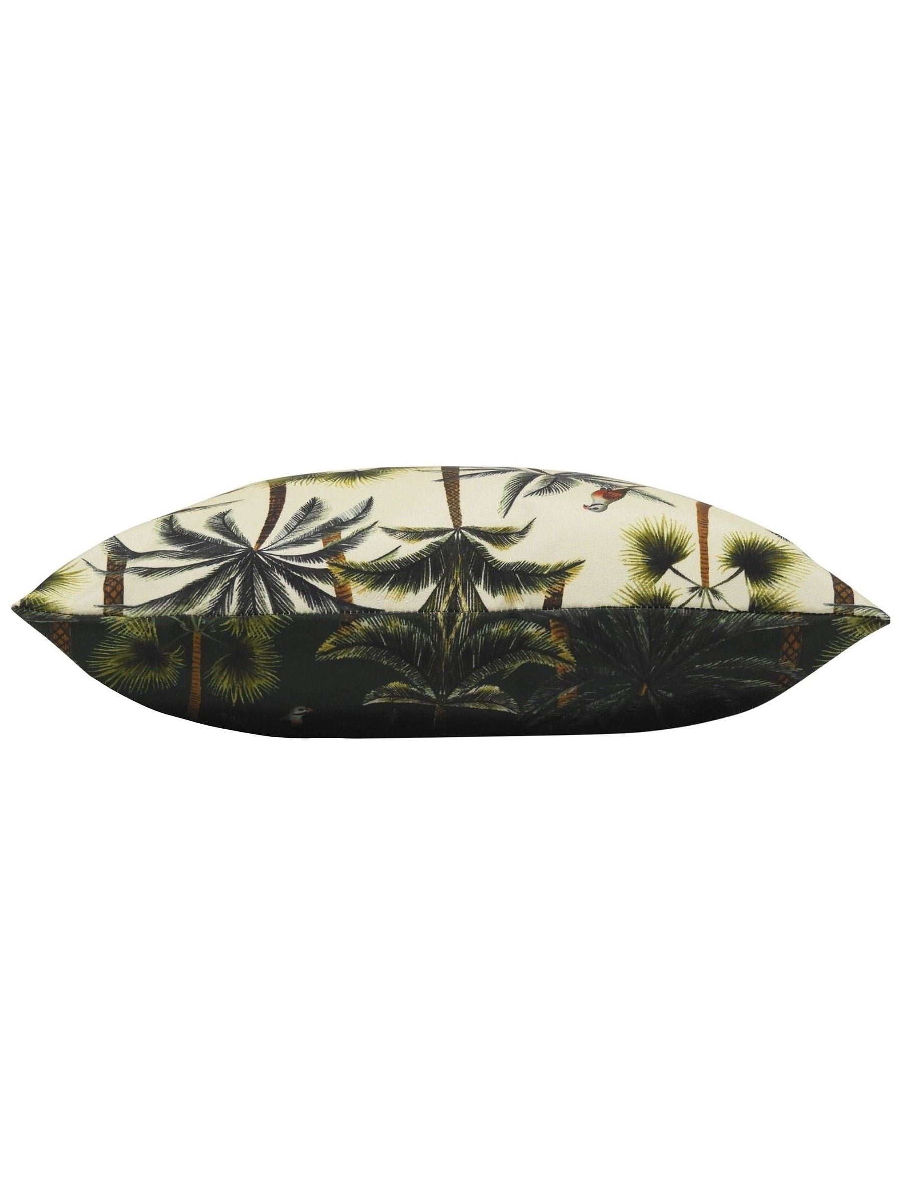 Evans Lichfield Green Palms outdoor cushion 43cm, imported from the UK