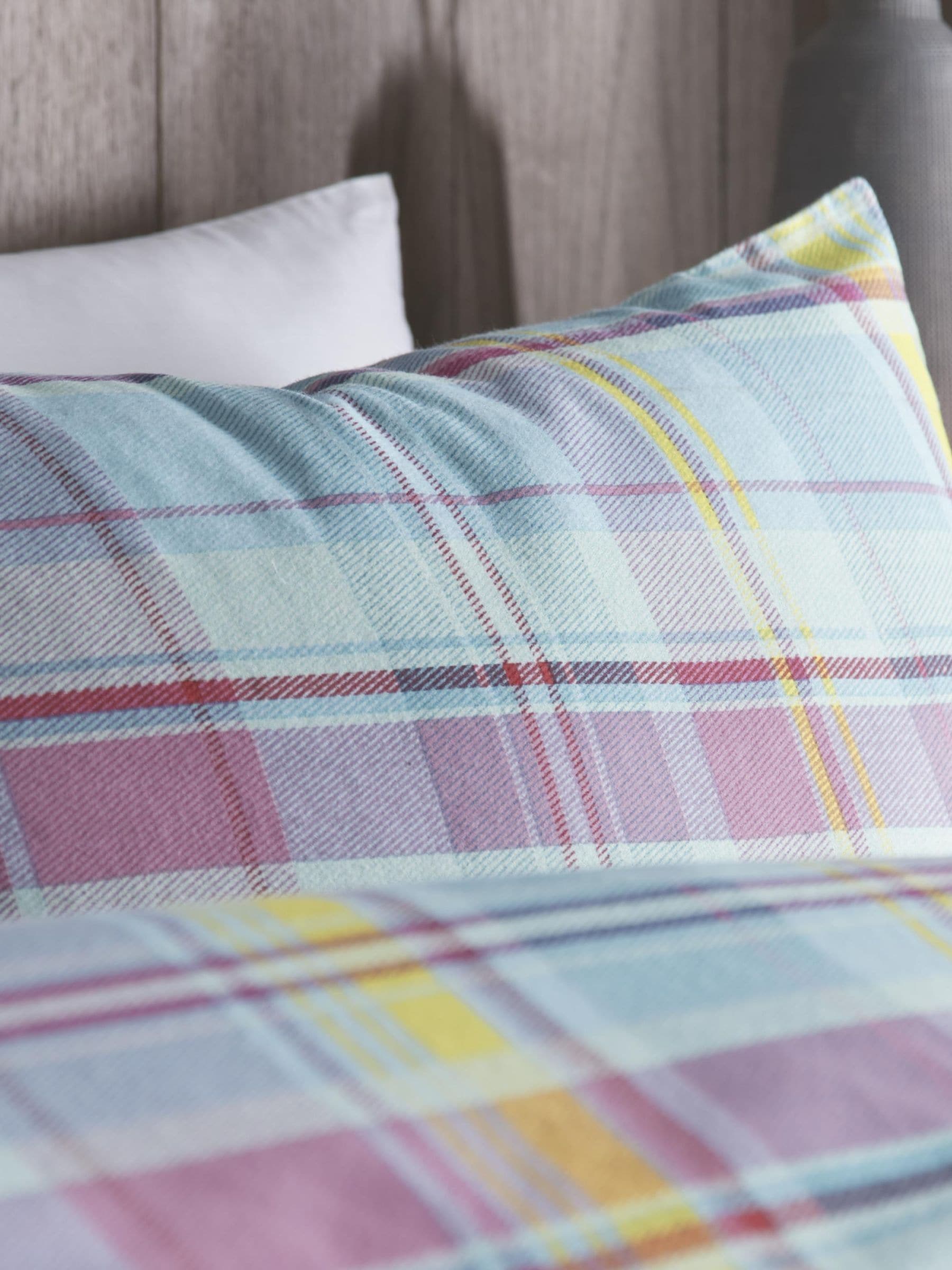Appletree Blue Hygge Applecross Check duvet cover and pillowcase set - British product