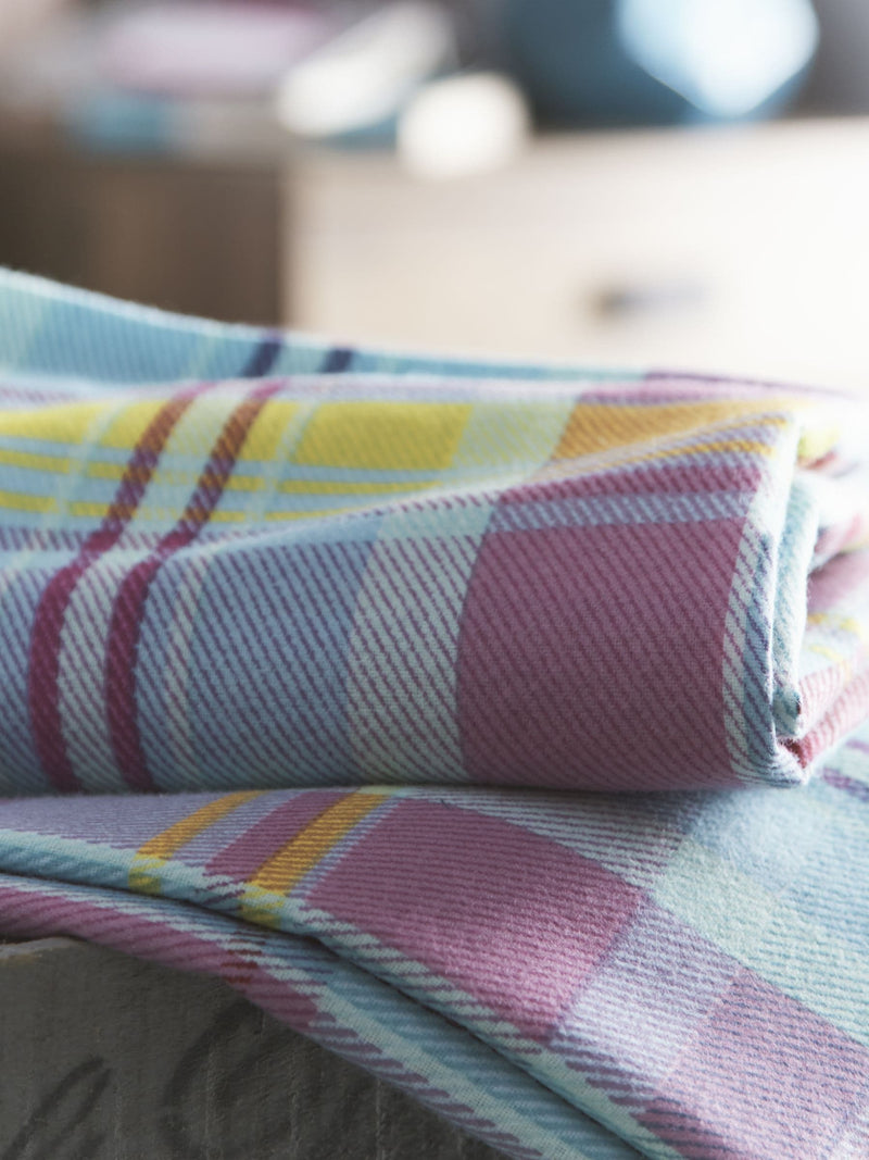 Appletree Blue Hygge Applecross Check duvet cover and pillowcase set - British product