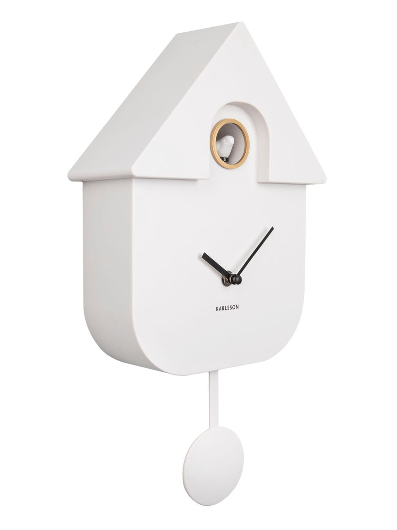 Karlsson White Cuckoo Alarm Clock 21.5cm, UK version