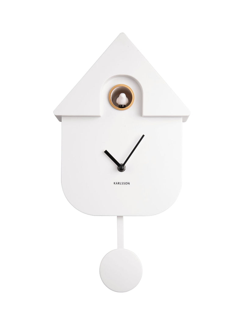 Karlsson White Cuckoo Alarm Clock 21.5cm, UK version