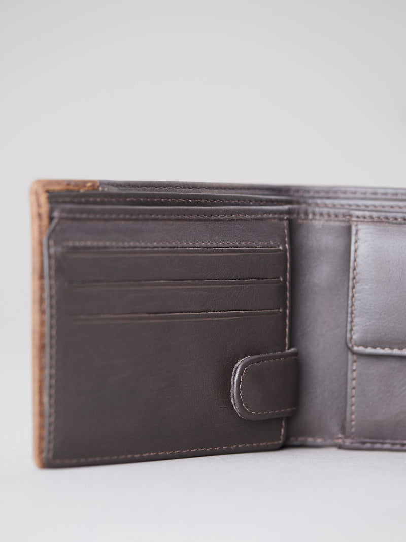 Lakeland Leather brown stitch bi-fold wallet (British brand)