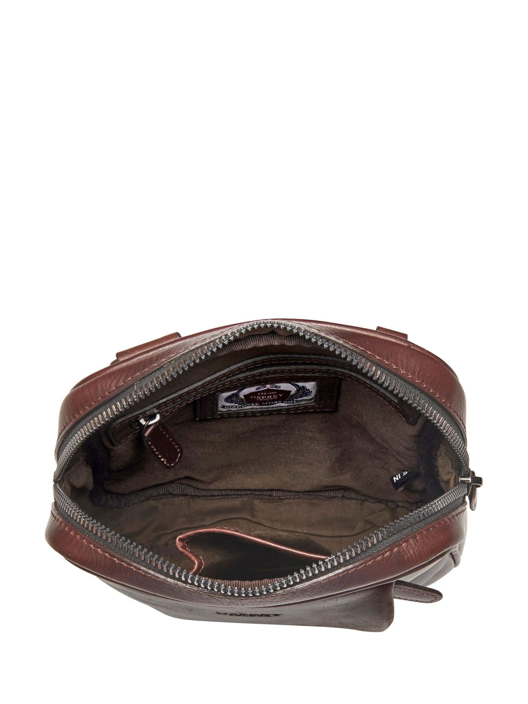 Osprey London brown Carter small saddle leather messenger bag - British product