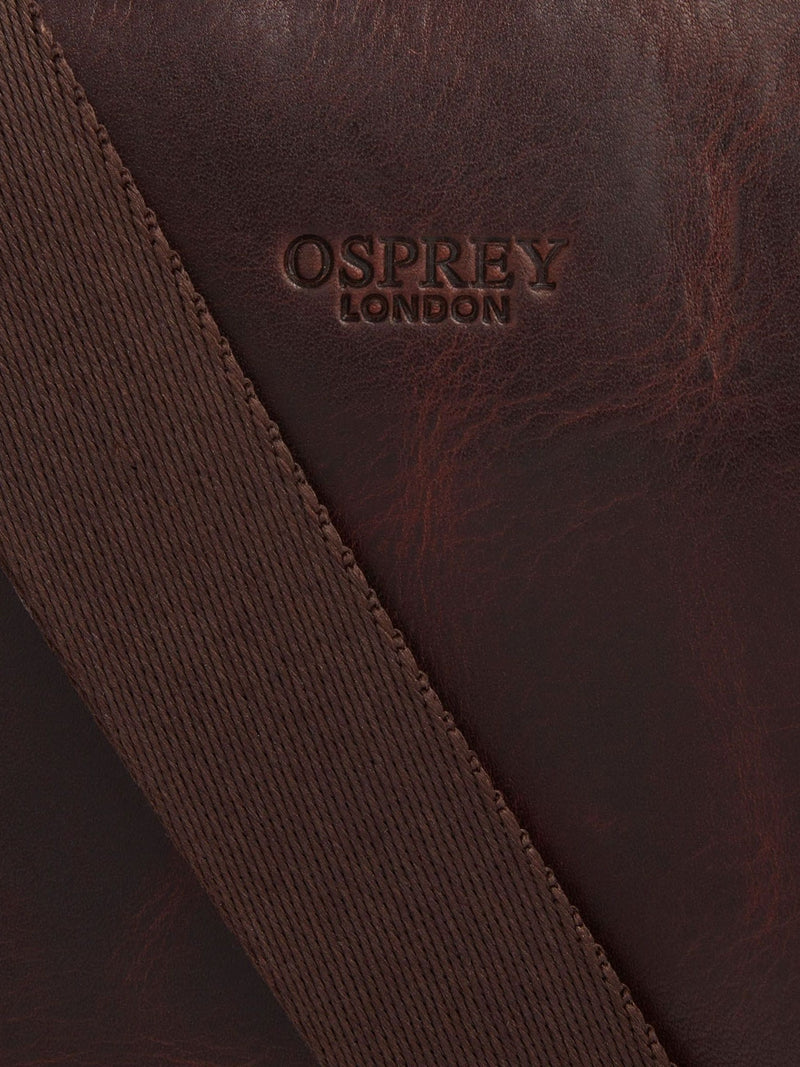 Osprey London brown Carter small saddle leather messenger bag - British product