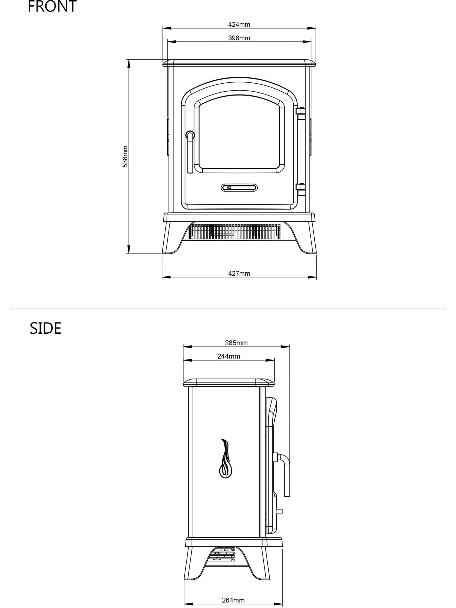 Be Modern Serrano cast iron electric stove coal bed - British product