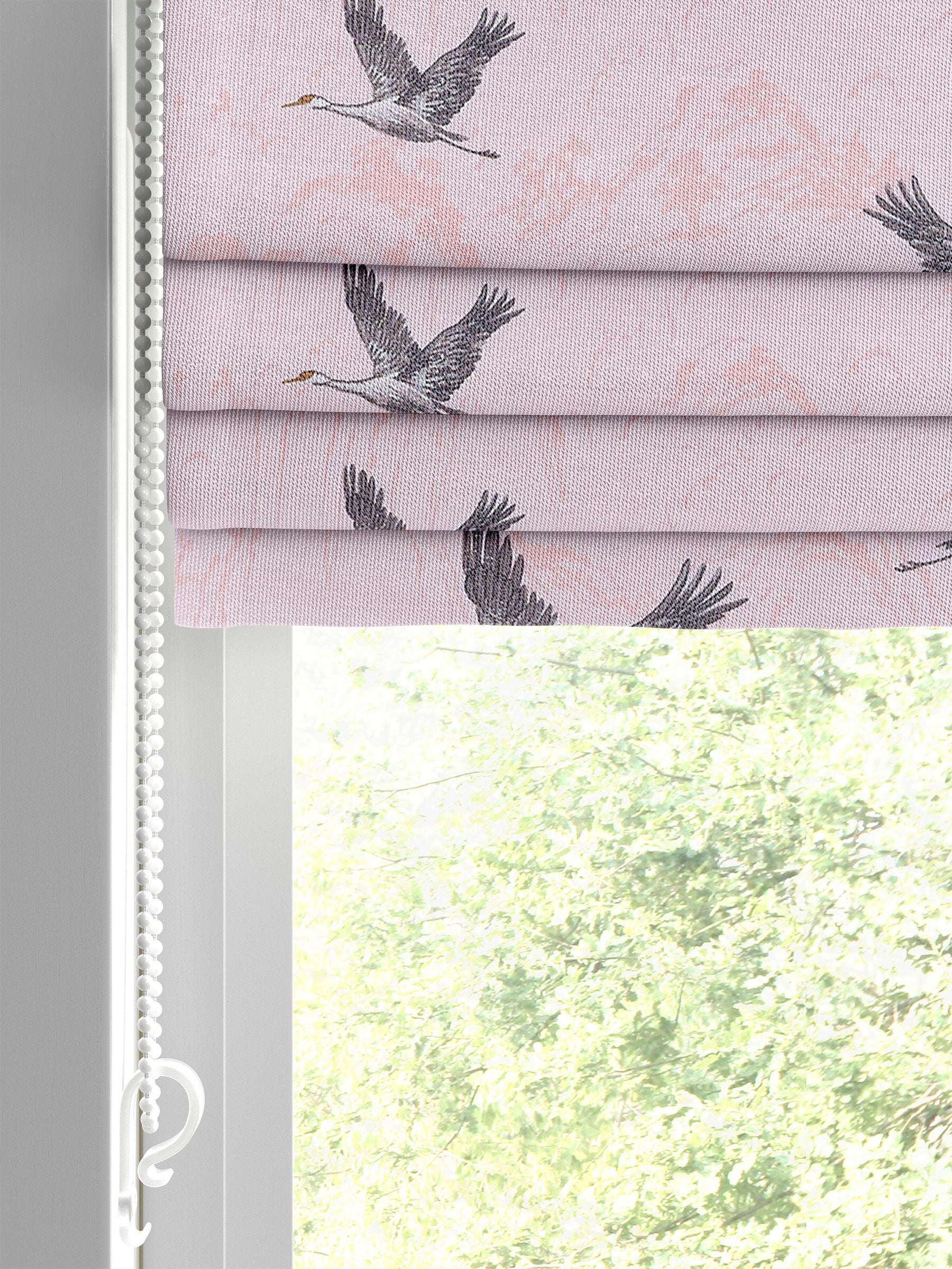 Laura Ashley pink animalia embroidered roman blind, imported from the UK
