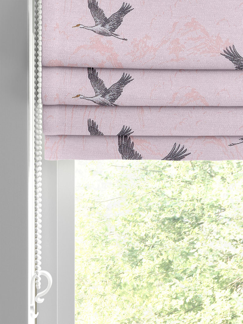 Laura Ashley pink animalia embroidered roman blind, imported from the UK
