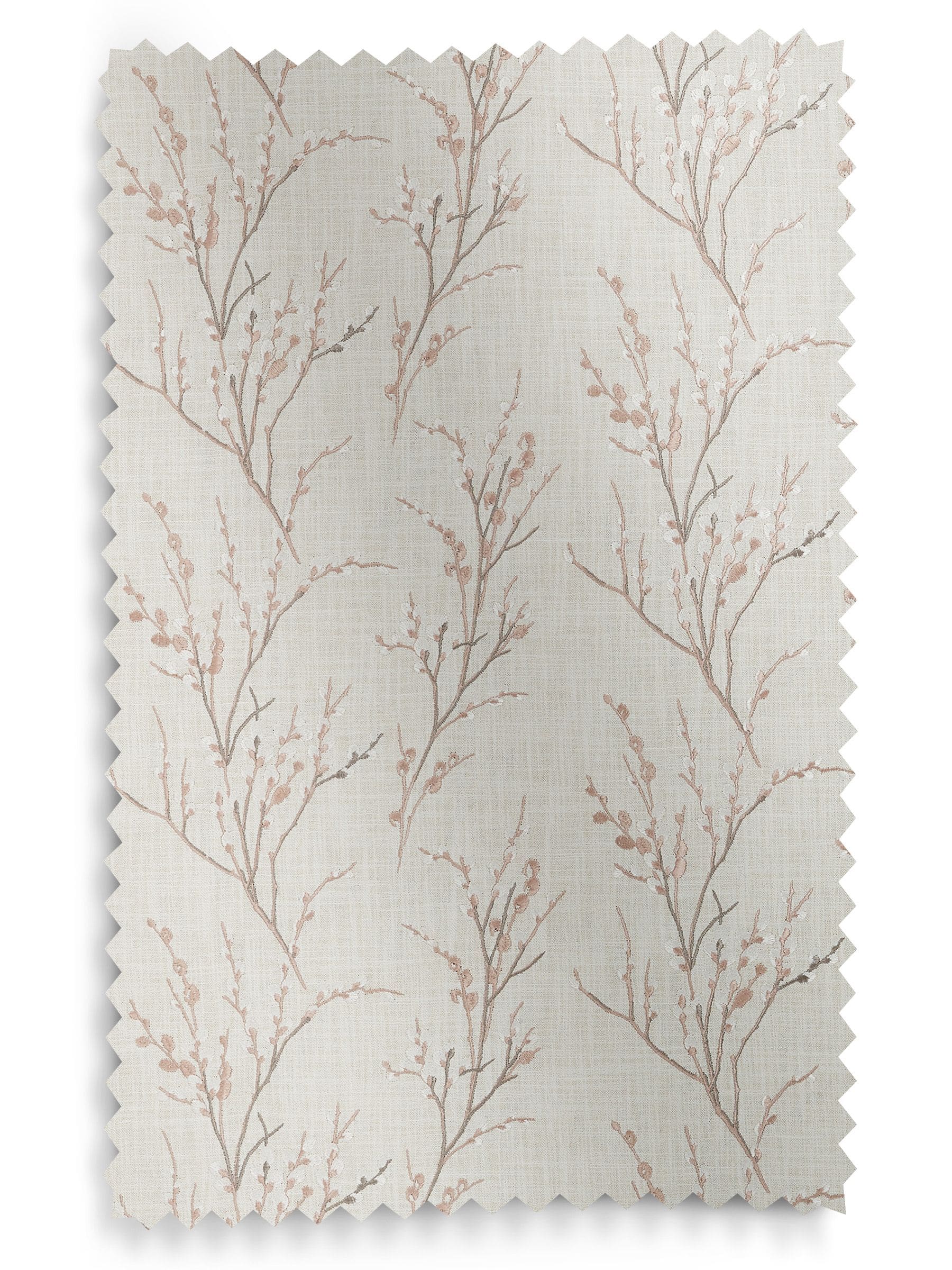 Laura Ashley blush pink pussy willow embroidered roman blind, imported from the UK