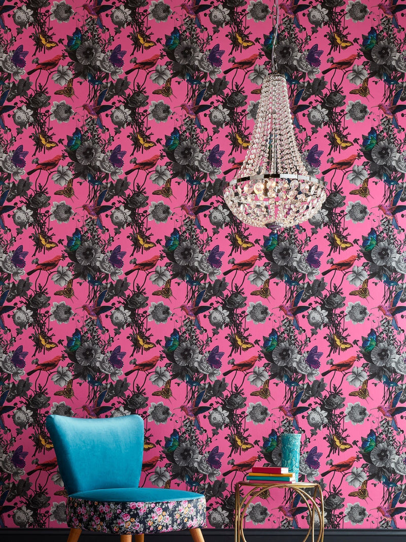 Graham & Brown Pink Jardin wallpaper sample, UK version