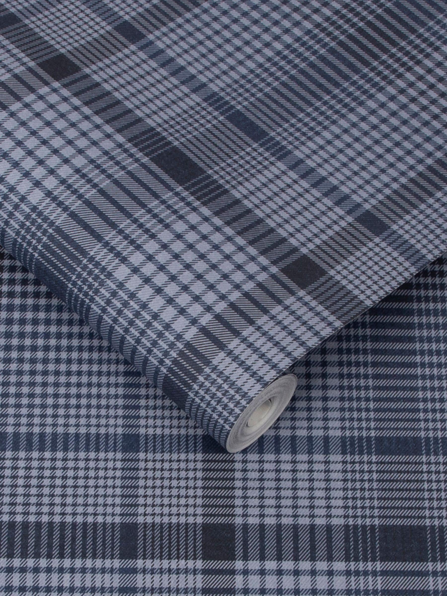 Graham & Brown Heritage Plaid wallpaper sample, UK version