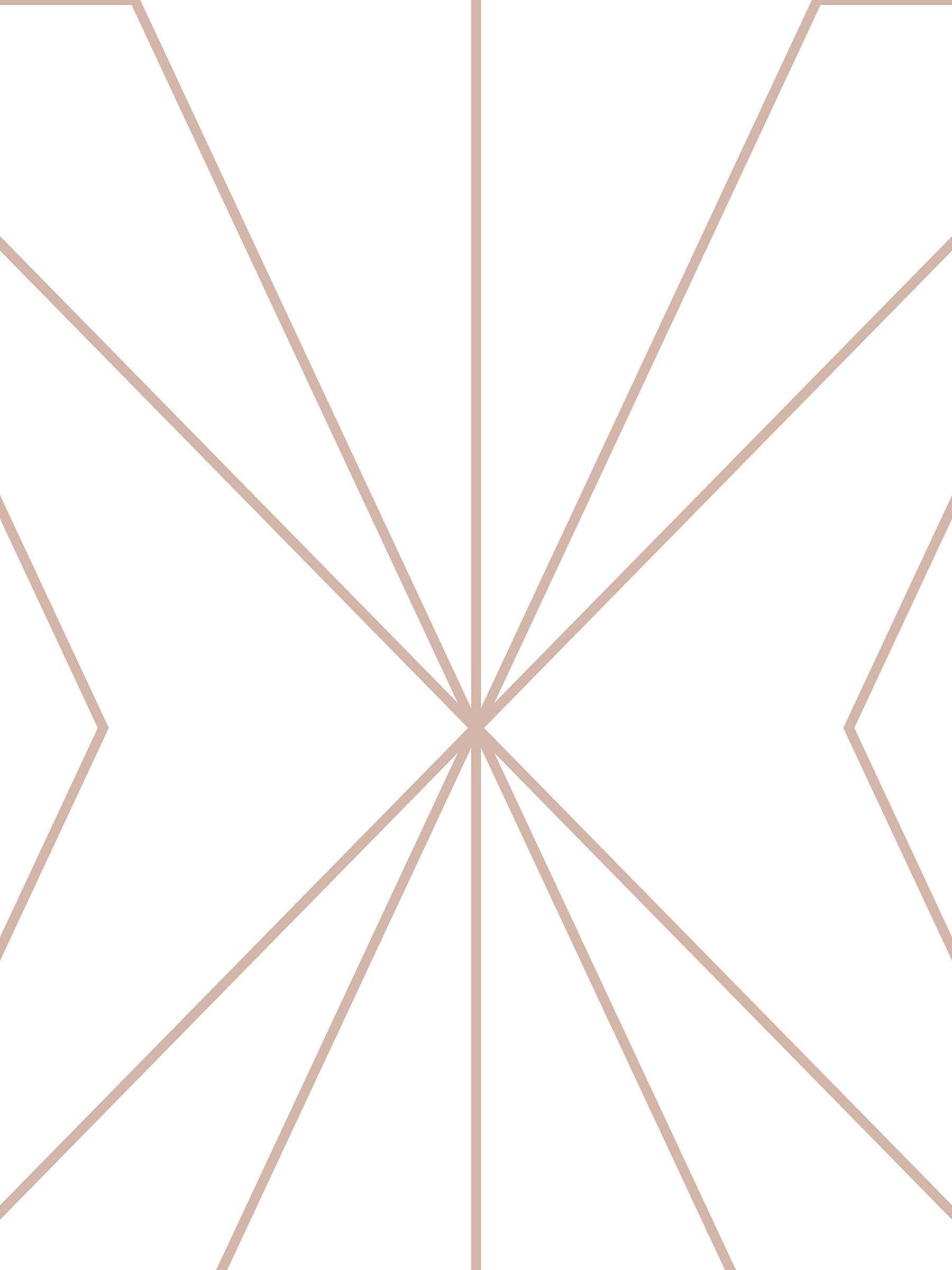 Graham & Brown Harmony Geo wallpaper sample in White Rose Gold, UK version