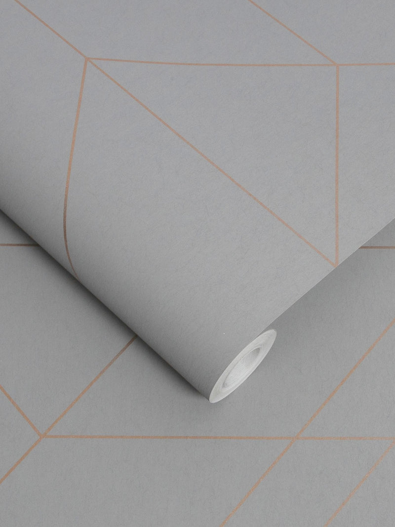 Graham & Brown Balance Geo rose gold wallpaper sample - British product