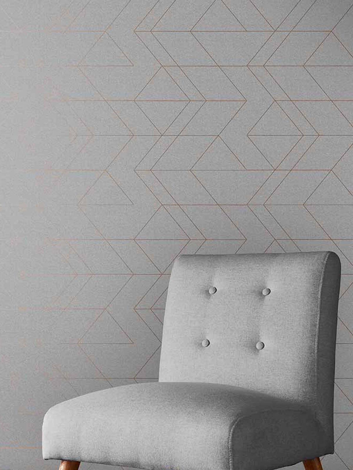 Graham & Brown Balance Geo rose gold wallpaper sample - British product