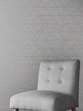 Graham & Brown Balance Geo rose gold wallpaper sample - British product