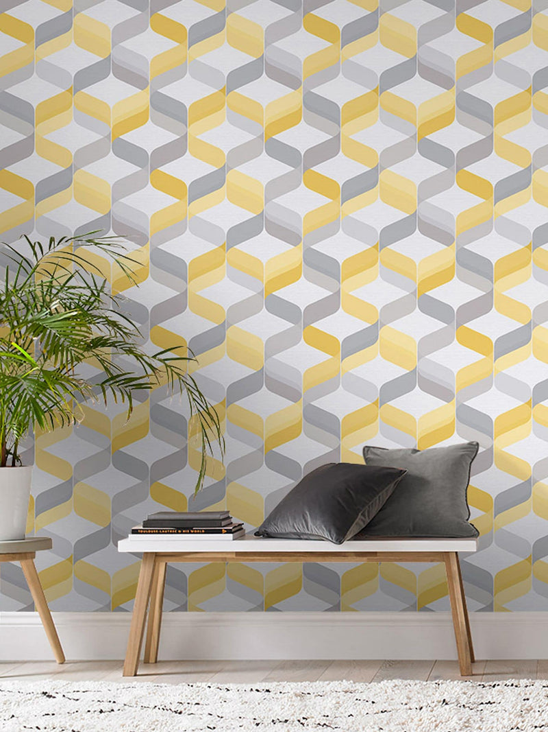 Graham & Brown Aqua Blue Green Retro Wallpaper Sample