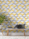 Graham & Brown Aqua Blue Green Retro Wallpaper Sample