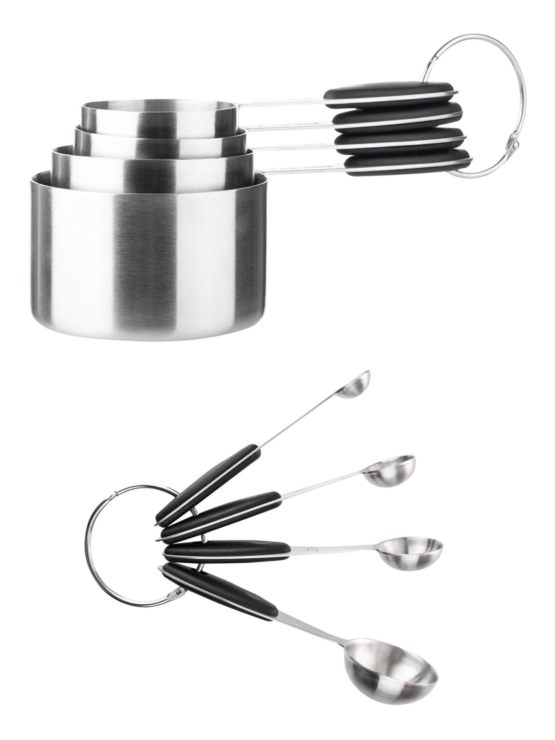 Black measuring cups and spoons set - British product