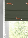 Sophie Allport green foxes roman blind 100% cotton, imported from the UK