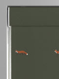 Sophie Allport green foxes roman blind 100% cotton, imported from the UK