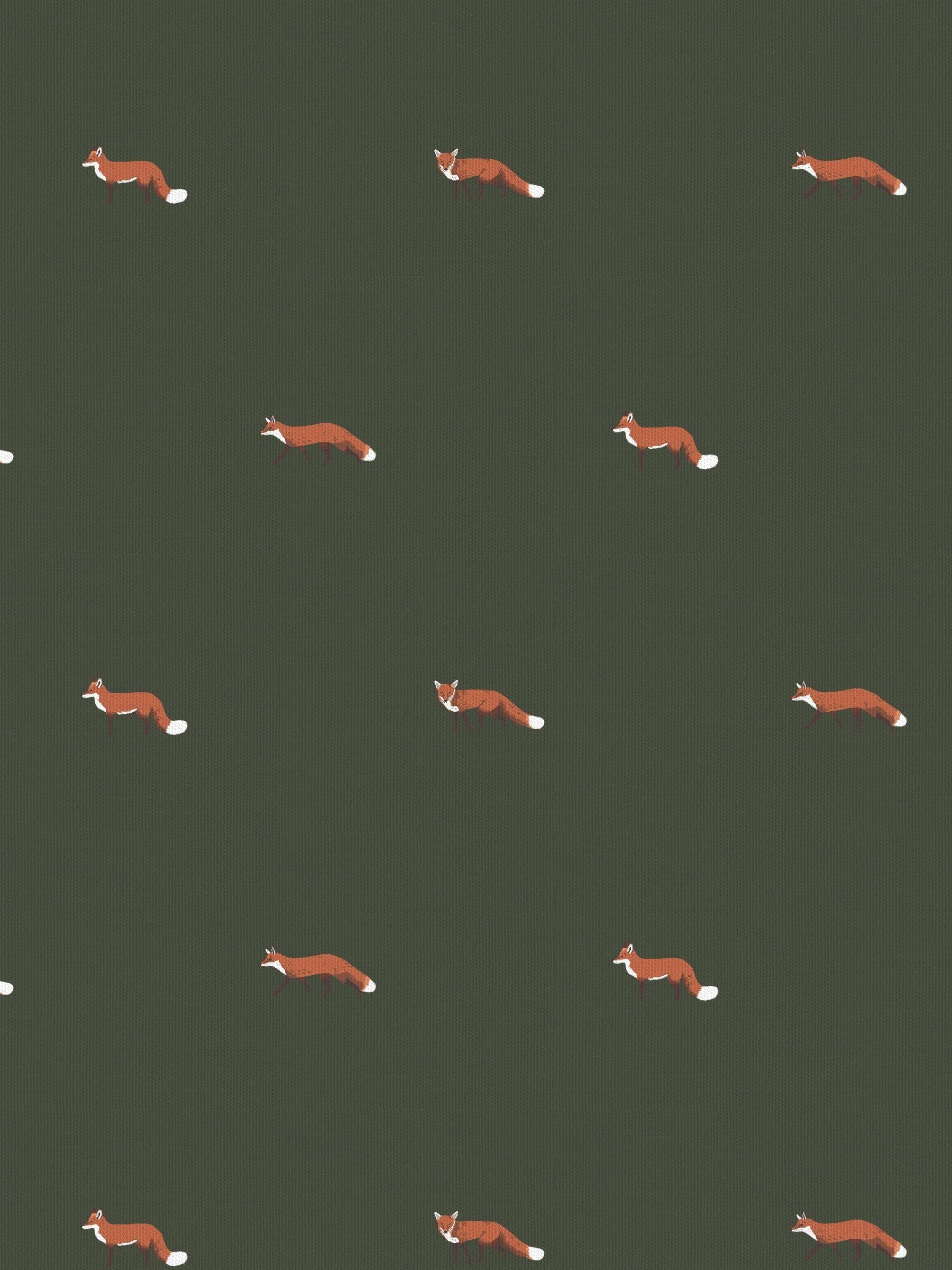 Sophie Allport green foxes roman blind 100% cotton, imported from the UK