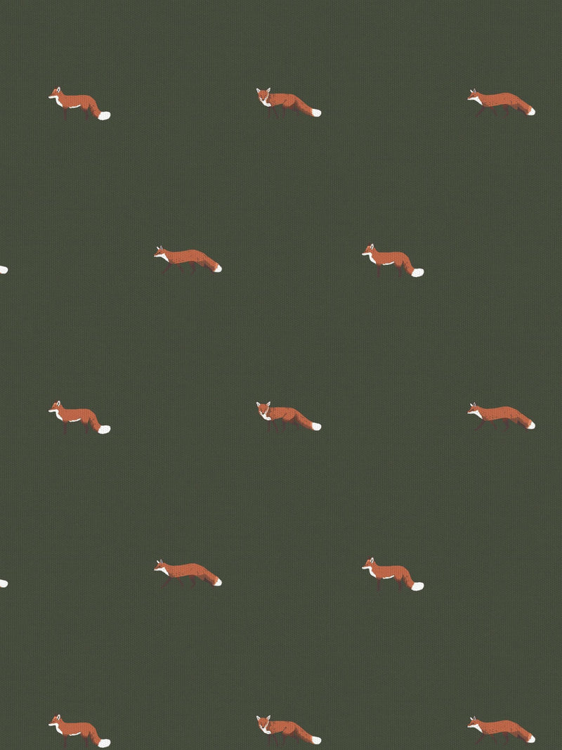 Sophie Allport green foxes roman blind 100% cotton, imported from the UK