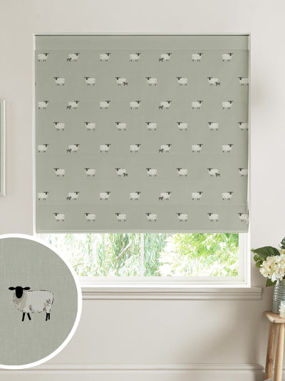 Next Sophie Allport Green Sheep 100% Cotton Roman Blind- Buy online at McGrocer
