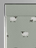 Sophie Allport green sheep pattern roman blind (British brand)