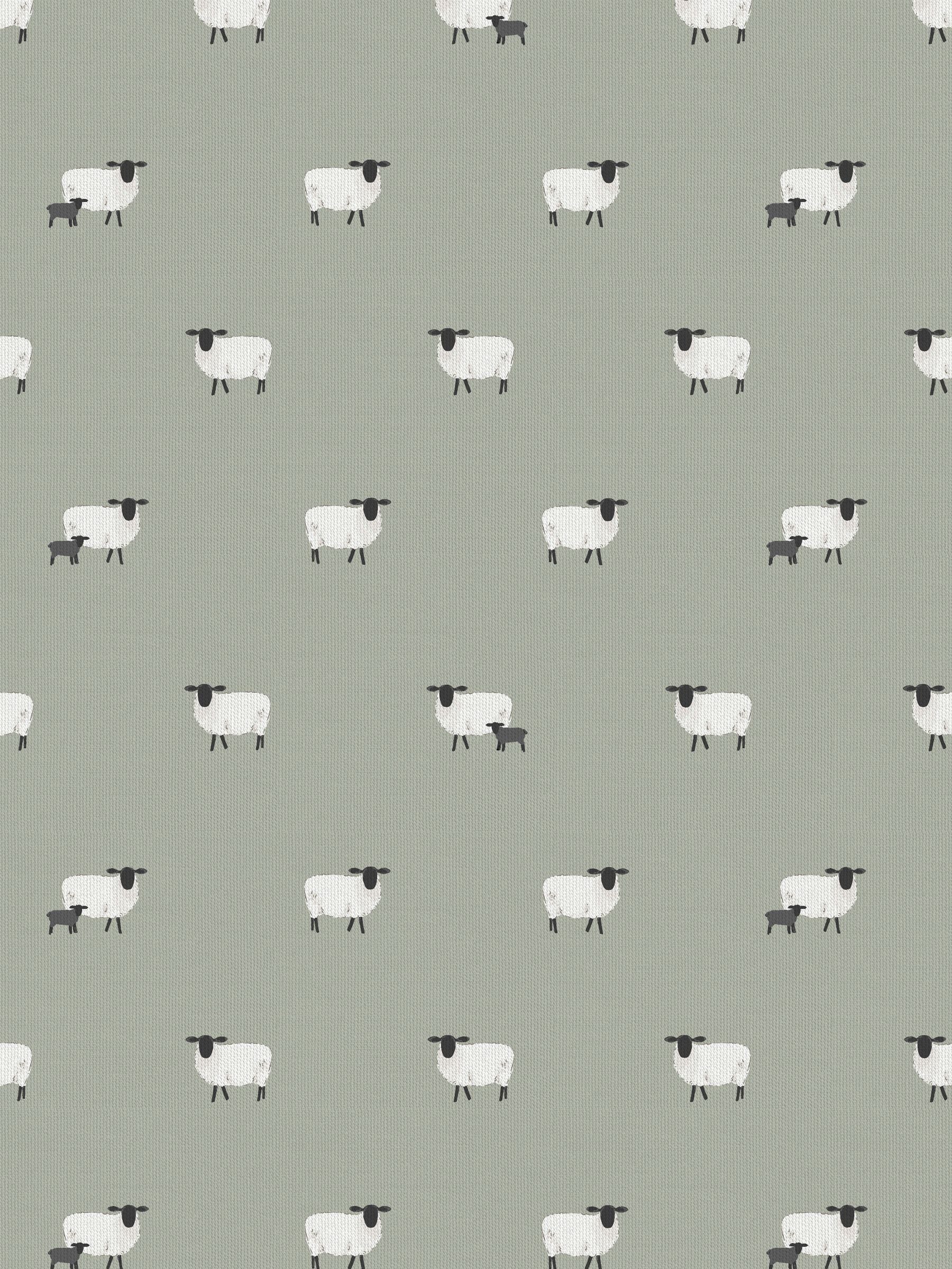 Sophie Allport green sheep pattern roman blind (British brand)