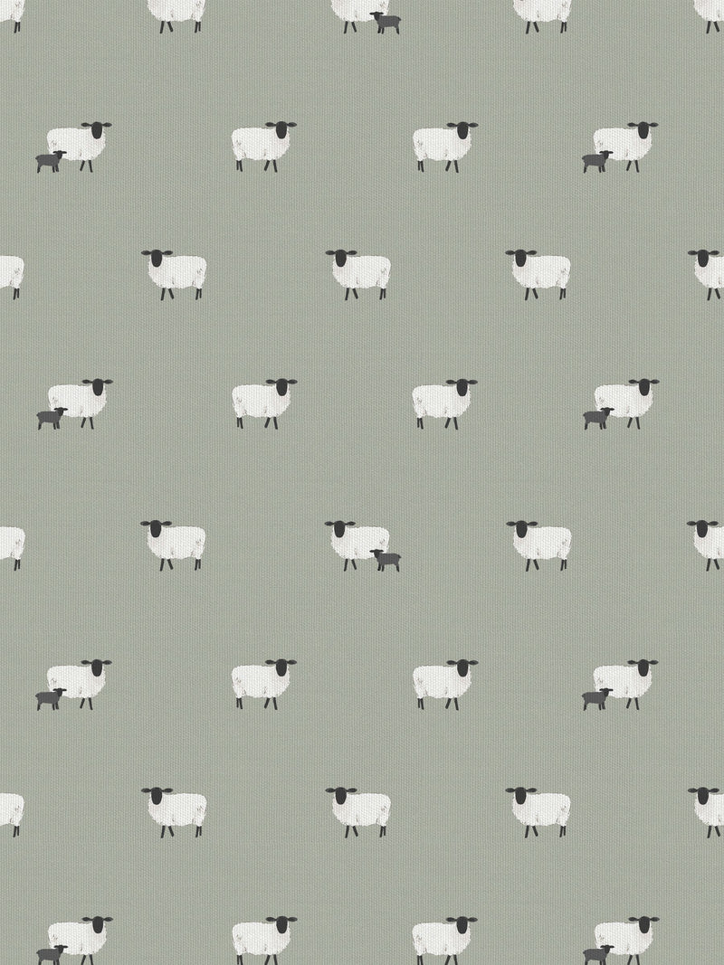 Sophie Allport green sheep pattern roman blind (British brand)
