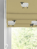 Sophie Allport sheep roman blind ochre yellow 100% cotton (British brand)