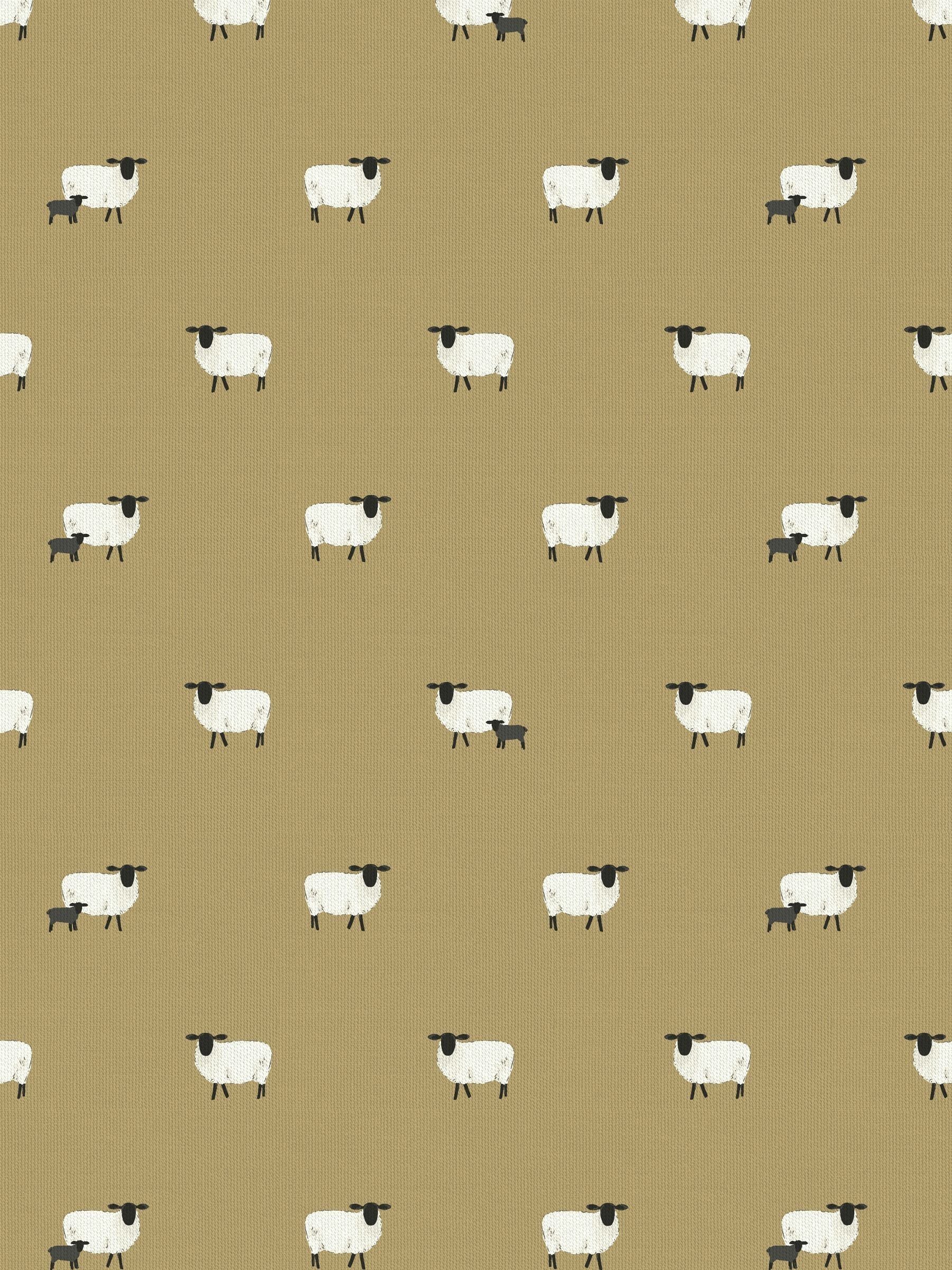 Sophie Allport sheep roman blind ochre yellow 100% cotton (British brand)