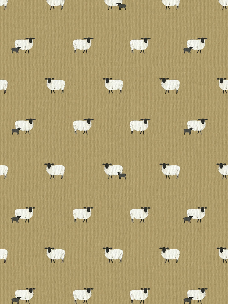 Sophie Allport sheep roman blind ochre yellow 100% cotton (British brand)