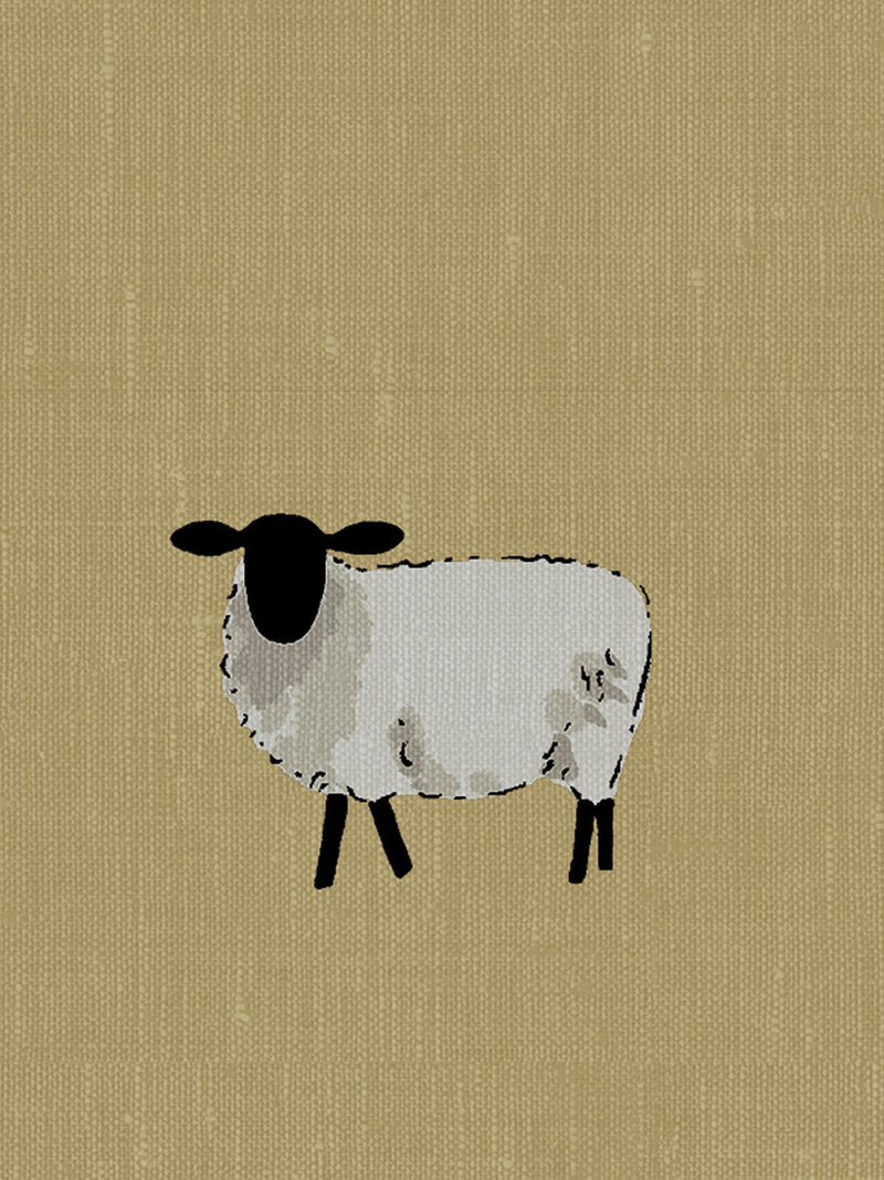 Sophie Allport sheep roman blind ochre yellow 100% cotton (British brand)