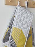 Catherine Lansfield Yellow Larsson Geo Double Oven Glove