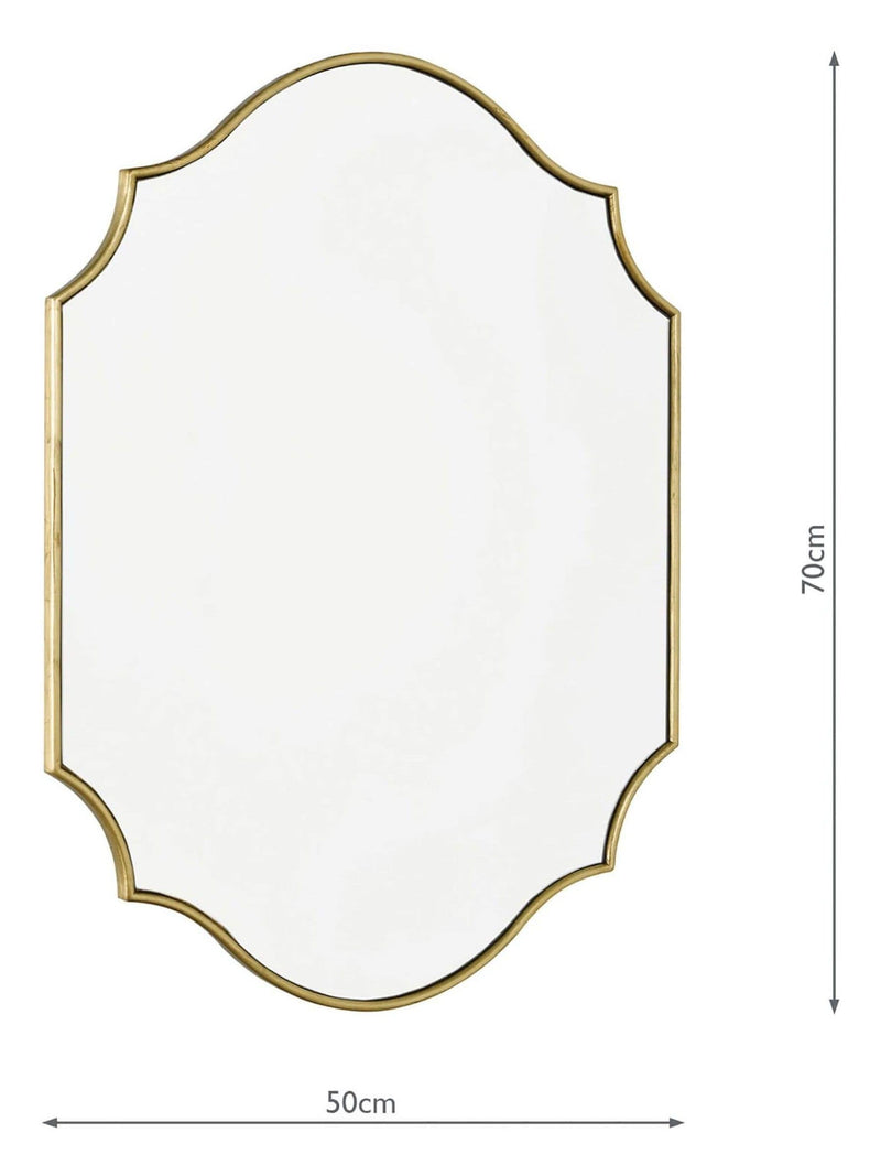 Dar Lighting Gold Charlotte Rectangle Mirror 70cm x 50cm - British product