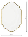 Dar Lighting Gold Charlotte Rectangle Mirror 70cm x 50cm - British product