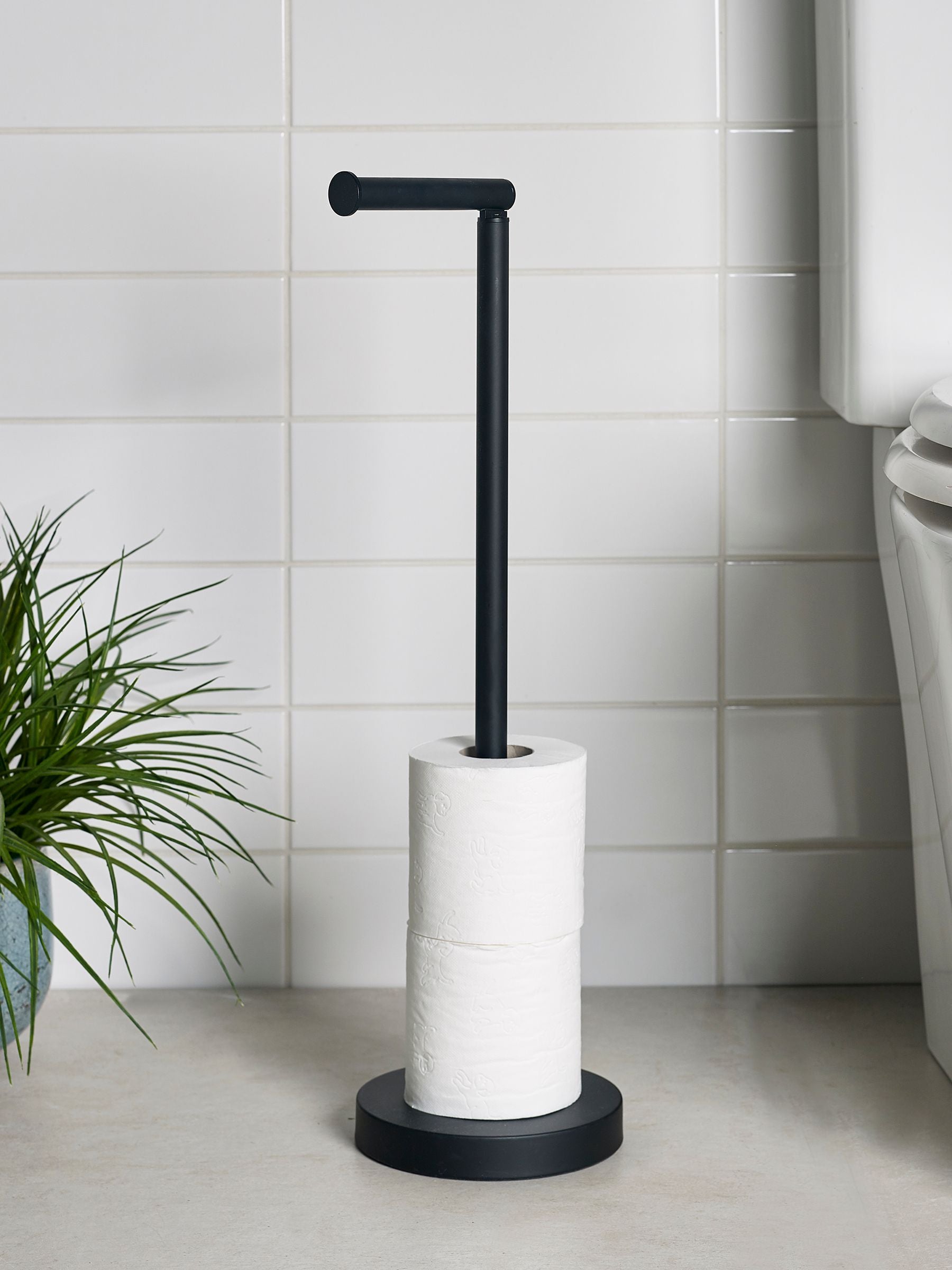 Black pivot top toilet roll holder 58cm x 18.5cm x 16cm - British product