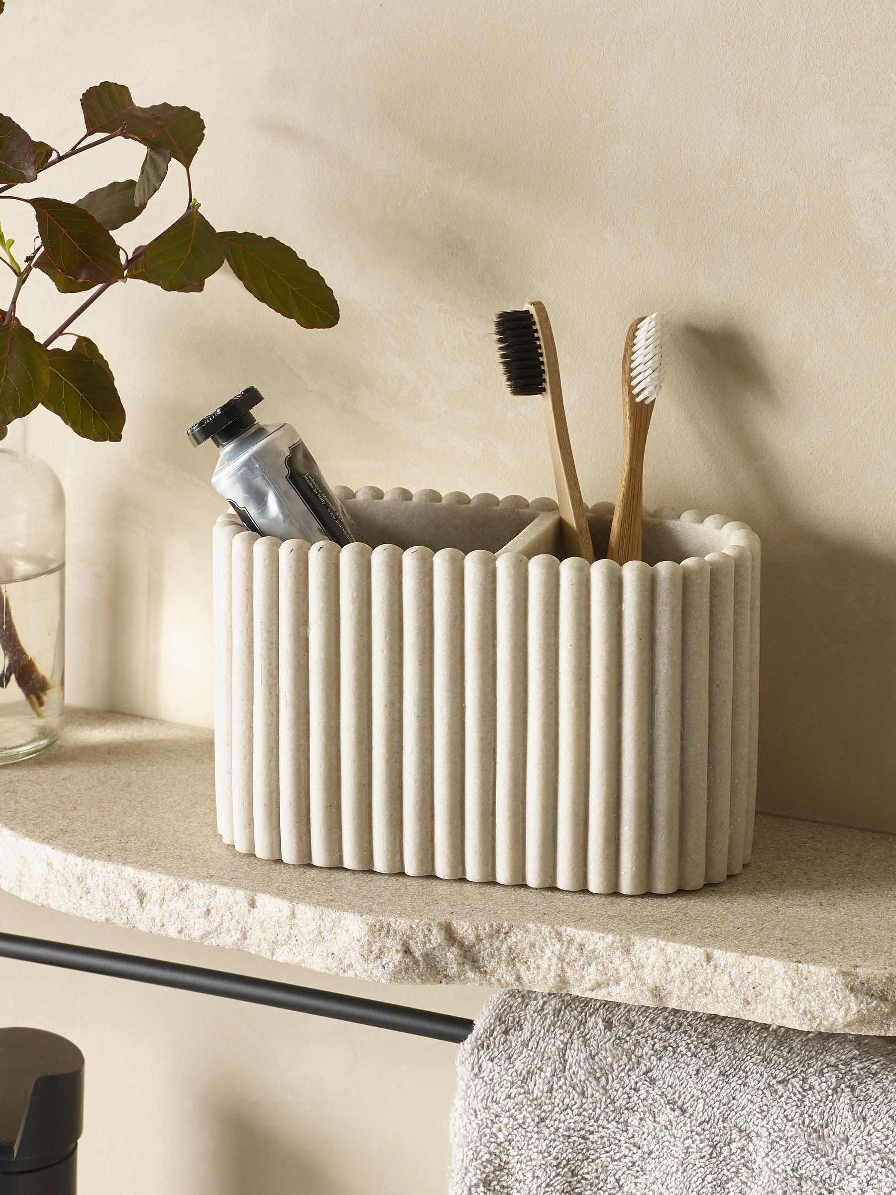 Natural Rib Toothbrush Holder
