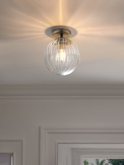 Next Brushed Chrome Bourton Flush Fitting Ceiling Light- Buy online at McGrocer