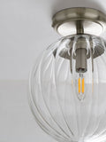 Ceiling light brushed chrome Bourton flush fitting, imported from the UK