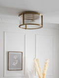 Hertford ceiling light with nickel finish and reeded glass (British brand)